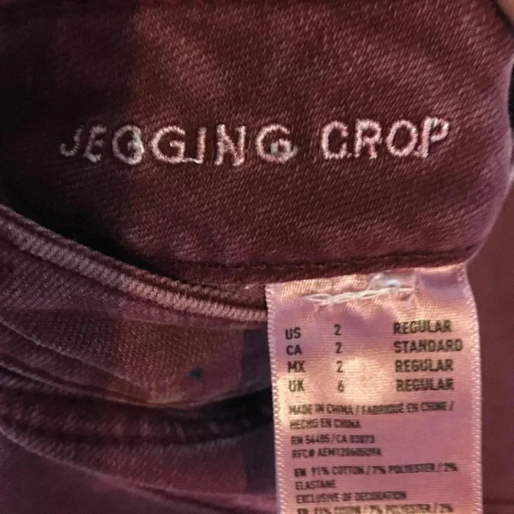 American Eagle AE Jegging Crop Jeans Denim Red 2